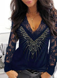 Lace V-neck T-shirt