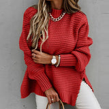 LOOSE PLAIN SIMPLE KNITTED SWEATER