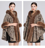 Fall/Winter Artificial Fur Hooded Shawl Coat