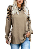 Plus Sizes Leopard Ruffles Vintage Femme Shirts