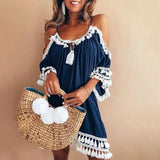 Tassel Dress Off-shoulder Party Beach Dresses