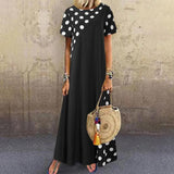 Casual Short Sleeve Dot Print Dress