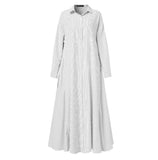 Elegant Lapel Robe Women's Autumn Cotton Sundress