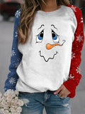 Christmas Print Hooded Contrast Sweatshirt