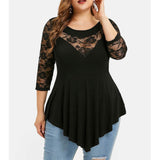 Plus Size Women Casual Irregular Shirt Off Shoulder