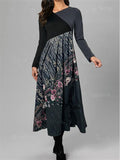 Casual Floral Cotton-Blend Long Sleeve Dresses