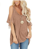 Bow Off Shoulder Lace-Up Loose street