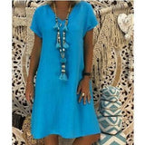 Cotton Casual Big Size Ladies Dress