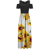 Stylish Floral Short Sleeve Maxi Dress