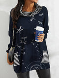 Fashion Digital Print Long Sleeve Top