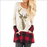 Christmas Reindeer Long Sleeve Top T-shirt