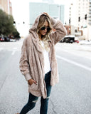 Plain Hooded Casual Outerwear