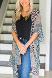 Mocha Brown Animal Leopard Print Kimono