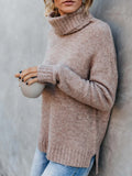 Casual Plain Turtleneck Cashmere Sweater