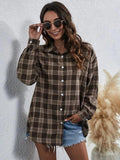 Plaid Print Button Front Overshirt