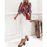 Floral Casual Long Sleeve Loose Chic New Shirts