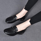 First layer cowhide Leather Comfortable British soft-soled loafers with round toe and low heels(FREE SHIPPING)