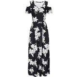 Stylish Floral Short Sleeve Maxi Dress