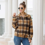 New style plaid wool short coat for autumn and winter