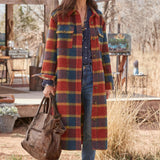 Wool Casual Plaid Coat