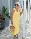 Gorgeous Linen Sleeveless White Dress