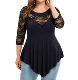 Plus Size Women Casual Irregular Shirt Off Shoulder