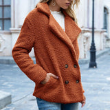 Women New Button Fur Coat Lace Loose Velvet