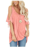 Bow Off Shoulder Lace-Up Loose street