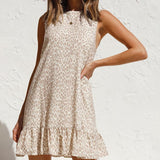 Leopard Print White Casual Sundress