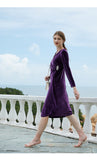 Velvet loose solid color long sleeve dress