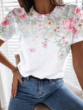 Loose Floral Print Short-Sleeved T-Shirt