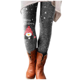 Stretch Pants Casual Christmas Printed
