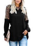 Plus Sizes Leopard Ruffles Vintage Femme Shirts