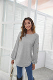 Decorative Button Long Sleeve T Shirt