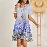 Cotton and Linen Simple Printing Fashion Casual Dress