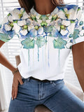 Women's casual fashion flower print top