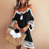 Tassel Dress Off-shoulder Party Beach Dresses