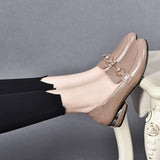 First layer cowhide Leather Comfortable British soft-soled loafers with round toe and low heels(FREE SHIPPING)