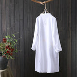 Long sleeve shirt dress mid-length loose shirt