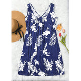 Floral Loosen Crew Neck Vacation sleeveless Short sleeve Knit Dress