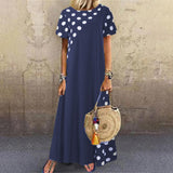 Casual Short Sleeve Dot Print Dress