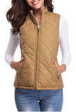 solid color pocket sleeveless zipper cotton vest