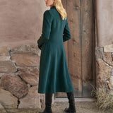 Dark Green Slim A-line Coat