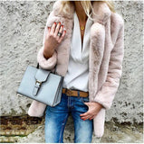 Long Sleeve Lapel Fluffy Coat