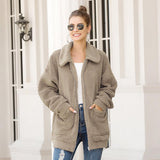 Fashion design loose thick woolen coat