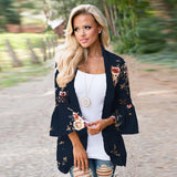 Floral Printed Lace Patchwork Chiffon Cardigan