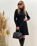 Women's Casual Solid Color Long Sleeve Dress