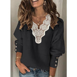 Winter Warm Casual Elegant V-Neck Lace Knit Sweaters