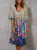Multicolor Printed Dress