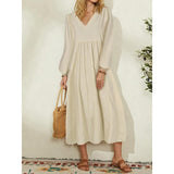 Cotton Linen Lantern Elegant Retro Dresses